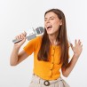 MIKROFON KARAOKE SREBRNY IZOXIS 22188 - DOSKONAŁA JAKOŚĆ DŹWIĘKU