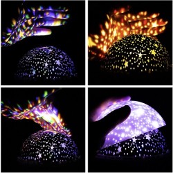 LAMPKA Z PROJEKTOREM NA BATERIE RÓŻOWA - MAGICZNE OŚWIETLENIE