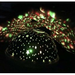 LAMPKA Z PROJEKTOREM NA BATERIE RÓŻOWA - MAGICZNE OŚWIETLENIE