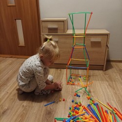 KLOCKI SŁOMKI ZESTAW 408EL. - KREATYWNA ZABAWA DLA DZIECI