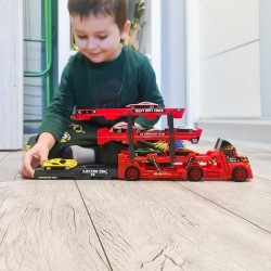 ZESTAW CIĘŻARÓWKA TIR Z 6 AUTAMI - IDEALNY PREZENT DLA MIŁOŚNIKÓW MOTORYZACJI