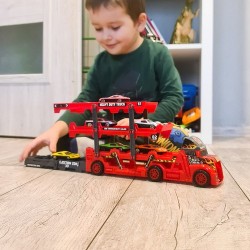 ZESTAW CIĘŻARÓWKA TIR Z 6 AUTAMI - IDEALNY PREZENT DLA MIŁOŚNIKÓW MOTORYZACJI