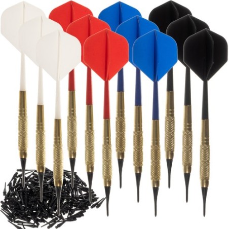 RZUTKI DART ZESTAW 12SZT. + GROTY 21658 - KOMPLET DO GRY W RZUTKI