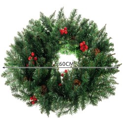 STROIK ŚWIĄTECZNY WIANEK NA DRZWI DEKORACJA 60CM XXL - GĘSTA I ELEGANCKA OZDOBA