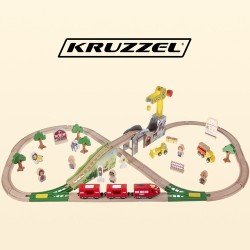 KOLEJKA DREWNIANA- TOR KRUZZEL 22495 - ZABAWA I KREATYWNOŚĆ DLA DZIECI