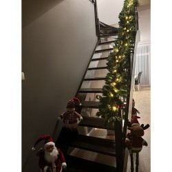 GIRLANDA CHOINKOWA 2.7M Z LAMPKAMI LED 22322 - NASTROJOWA OZDOBA ŚWIĄTECZNA