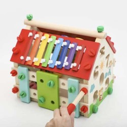 DOMEK EDUKACYJNY DREWNIANY 22564 - ROZWÓJ I ZABAWA W JEDNYM