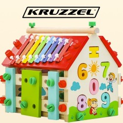 DOMEK EDUKACYJNY DREWNIANY 22564 - ROZWÓJ I ZABAWA W JEDNYM