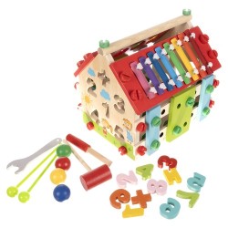 DOMEK EDUKACYJNY DREWNIANY 22564 - ROZWÓJ I ZABAWA W JEDNYM