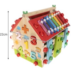 DOMEK EDUKACYJNY DREWNIANY 22564 - ROZWÓJ I ZABAWA W JEDNYM