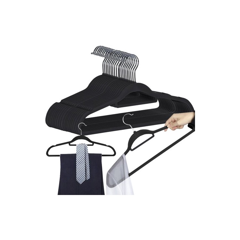 WIESZAK NA UBRANIA 20SZT. CZARNY 22536 - PRAKTYCZNY I ELEGANCKI