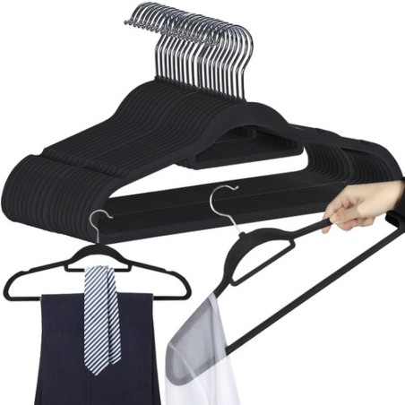 WIESZAK NA UBRANIA 20SZT. CZARNY 22536 - PRAKTYCZNY I ELEGANCKI
