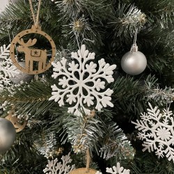 BOMBKI CHOINKOWE ŚNIEŻYNKI 12SZT. 22516 - STYLOWE OZDOBY NA CHOINKĘ