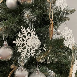 BOMBKI CHOINKOWE ŚNIEŻYNKI 12SZT. 22516 - STYLOWE OZDOBY NA CHOINKĘ