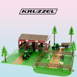 FARMA ZE ZWIERZĘTAMI + 2 AUTKA ROLNICZE - ZABAWA I NAUKA W JEDNYM