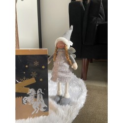 WRÓŻKA FIGURKA ŚWIĄTECZNA SZARA 22343 - STYLOWA I SUBTELNA OZDOBA