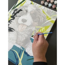 MALOWANIE PO NUMERACH 40X30CM PIES 22780 - KREATYWNA ROZRYWKA DLA KAŻDEGO