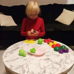 ZESTAW OWOCE WARZYWA DO KROJENIA W KOSZYCZKU - EDUKACYJNA ZABAWA DLA DZIECI