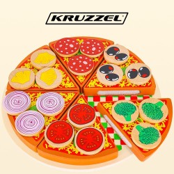PIZZA DREWNIANA ZESTAW - EDUKACYJNA I ZABAWNA ZABAWKA DLA DZIECI