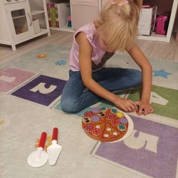 PIZZA DREWNIANA ZESTAW - EDUKACYJNA I ZABAWNA ZABAWKA DLA DZIECI