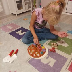 PIZZA DREWNIANA ZESTAW - EDUKACYJNA I ZABAWNA ZABAWKA DLA DZIECI