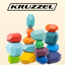 KAMIENIE KLOCKI DREWNIANE 16SZT. 22475 - KREATYWNA ZABAWA DLA DZIECI