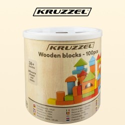 KLOCKI DREWNIANE 100SZT. KRUZZEL 22666 - ROZWÓJ KREATYWNOŚCI DZIECI