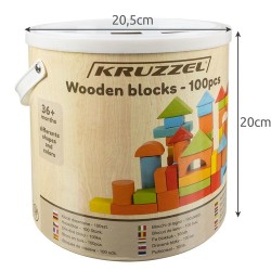 KLOCKI DREWNIANE 100SZT. KRUZZEL 22666 - ROZWÓJ KREATYWNOŚCI DZIECI