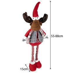 RENIFER ŚWIĄTECZNY TELESKOPOWY 88CM 22101 - UROCZA DEKORACJA NA ŚWIĘTA