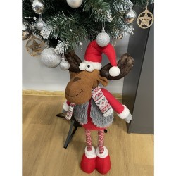 RENIFER ŚWIĄTECZNY TELESKOPOWY 88CM 22101 - UROCZA DEKORACJA NA ŚWIĘTA