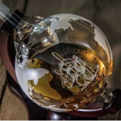 KARAFA GLOBUS ZESTAW DO WHISKY - ELEGANCKI PREZENT DLA MIŁOŚNIKÓW KLASYCZNEGO STYLU