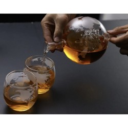 KARAFA GLOBUS ZESTAW DO WHISKY - ELEGANCKI PREZENT DLA MIŁOŚNIKÓW KLASYCZNEGO STYLU