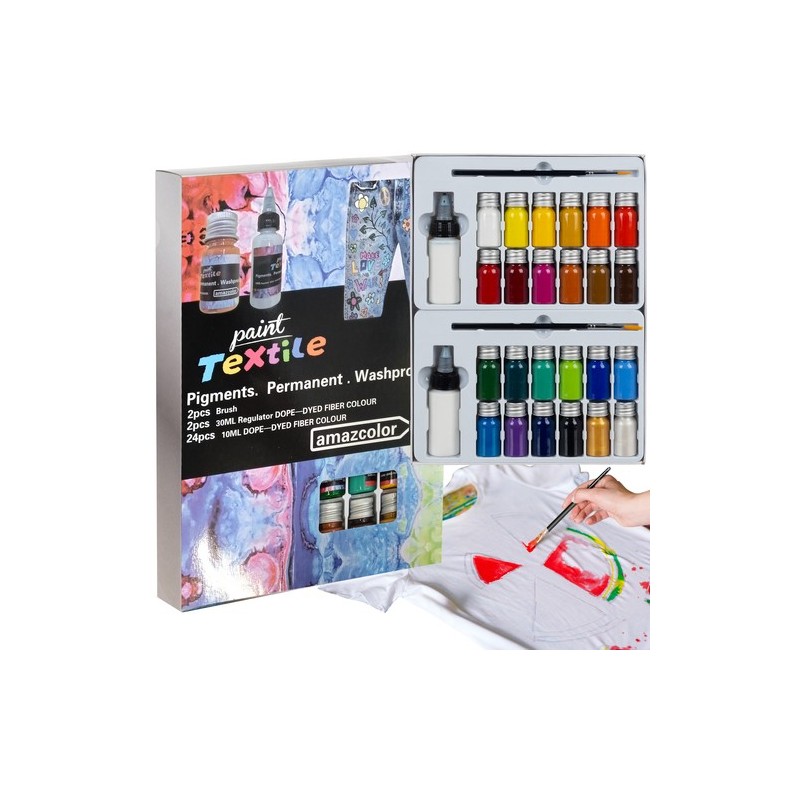 FARBY DO TKANIN 24SZT. 180ML - KREATYWNA PERSONALIZACJA ODZIEŻY