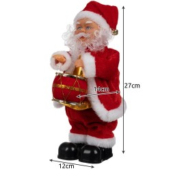 MIKOŁAJ GRAJĄCY FIGURKA 30CM - ŚWIĄTECZNA DEKORACJA Z MELODIĄ