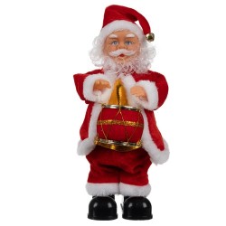 MIKOŁAJ GRAJĄCY FIGURKA 30CM - ŚWIĄTECZNA DEKORACJA Z MELODIĄ