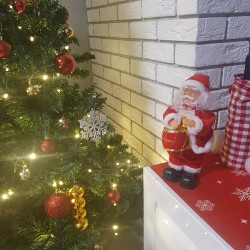 MIKOŁAJ GRAJĄCY FIGURKA 30CM - ŚWIĄTECZNA DEKORACJA Z MELODIĄ