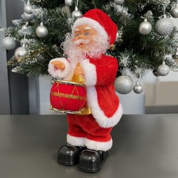 MIKOŁAJ GRAJĄCY FIGURKA 30CM - ŚWIĄTECZNA DEKORACJA Z MELODIĄ