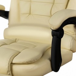 FOTEL BIUROWY Z PODNÓŻKIEM BIAŁY - KOMFORT I NOWOCZESNY DESIGN