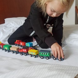 KOLEJKA DREWNIANA POCIĄG 12SZT. - KLASYCZNA ZABAWKA DLA MALUCHÓW
