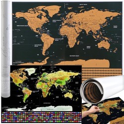 MAPA ŚWIATA ZDRAPKA Z...
