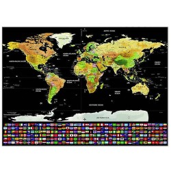 MAPA ŚWIATA ZDRAPKA Z FLAGAMI 23443 - EDUKACYJNA I KREATYWNA