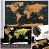 MAPA ŚWIATA ZDRAPKA Z FLAGAMI + AKCESORIA - KOMPLETNY ZESTAW