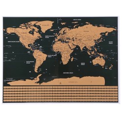 MAPA ŚWIATA ZDRAPKA Z FLAGAMI + AKCESORIA - KOMPLETNY ZESTAW