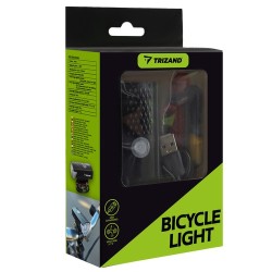 LAMPKA ROWEROWA LED USB + TYLNE ŚWIATŁO 23679 - KOMPLETNY ZESTAW OŚWIETLENIA