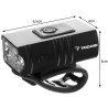 LAMPKA ROWEROWA 4T6 USB + TYLNE ŚWIATŁO 23677 - EKSTREMALNIE JASNA I FUNKCJONALNA