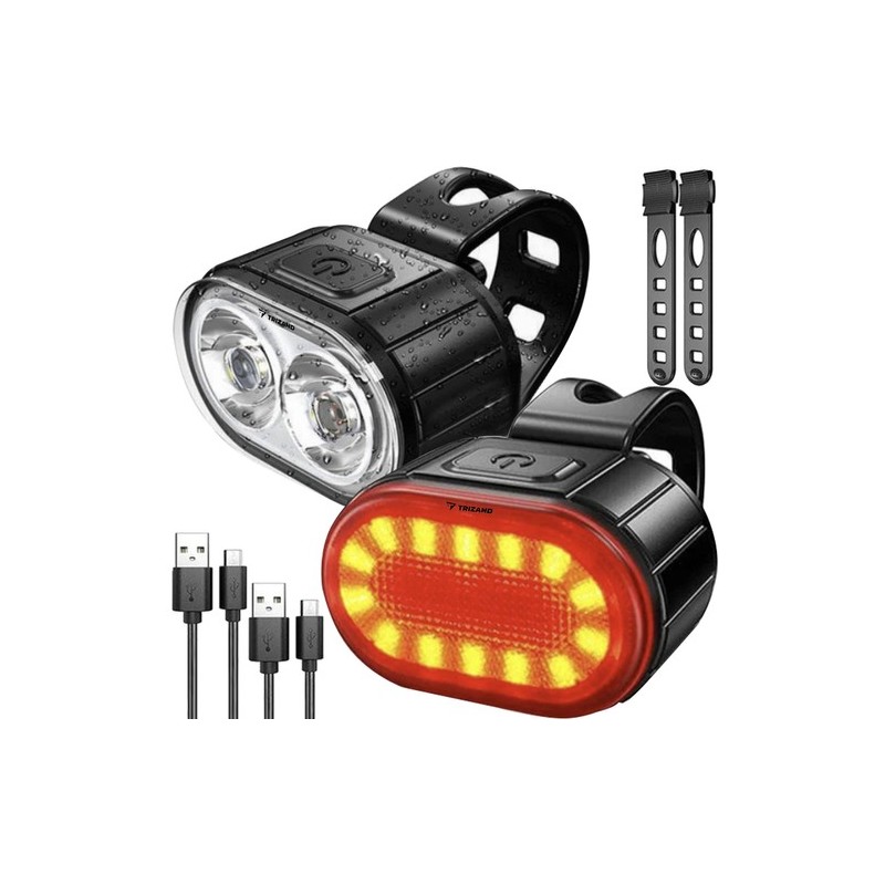 LAMPA ROWEROWA + TYLNE ŚWIATŁO - ZAPEWNIA WIDOCZNOŚĆ I BEZPIECZEŃSTWO