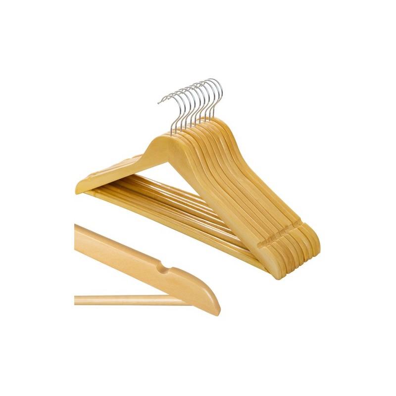 WIESZAK NA UBRANIA 10SZT. - DREWNIANY - SOLIDNE I ELEGANCKIE