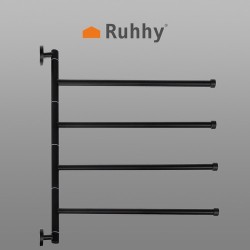 WIESZAK ŁAZIENKOWY NA RĘCZNIKI - CZARNY RUHHY 24474 - NOWOCZESNY DESIGN