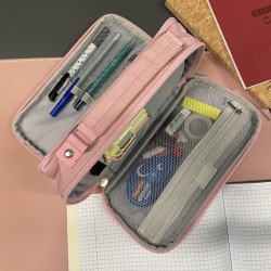 PIÓRNIK ROZKŁADANY PODWÓJNY - RÓŻOWY MAALEO 24517 - ELEGANCKI I PRAKTYCZNY