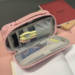 PIÓRNIK ROZKŁADANY PODWÓJNY - RÓŻOWY MAALEO 24517 - ELEGANCKI I PRAKTYCZNY